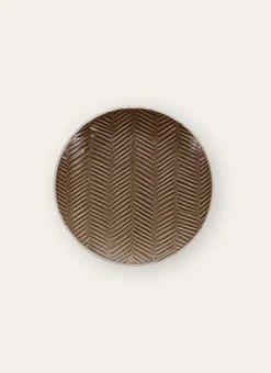 Bouchara Assiette^ASSIETTE À DESSERT EN GRÈS MOTIF CHEVRON RUSTIQUE