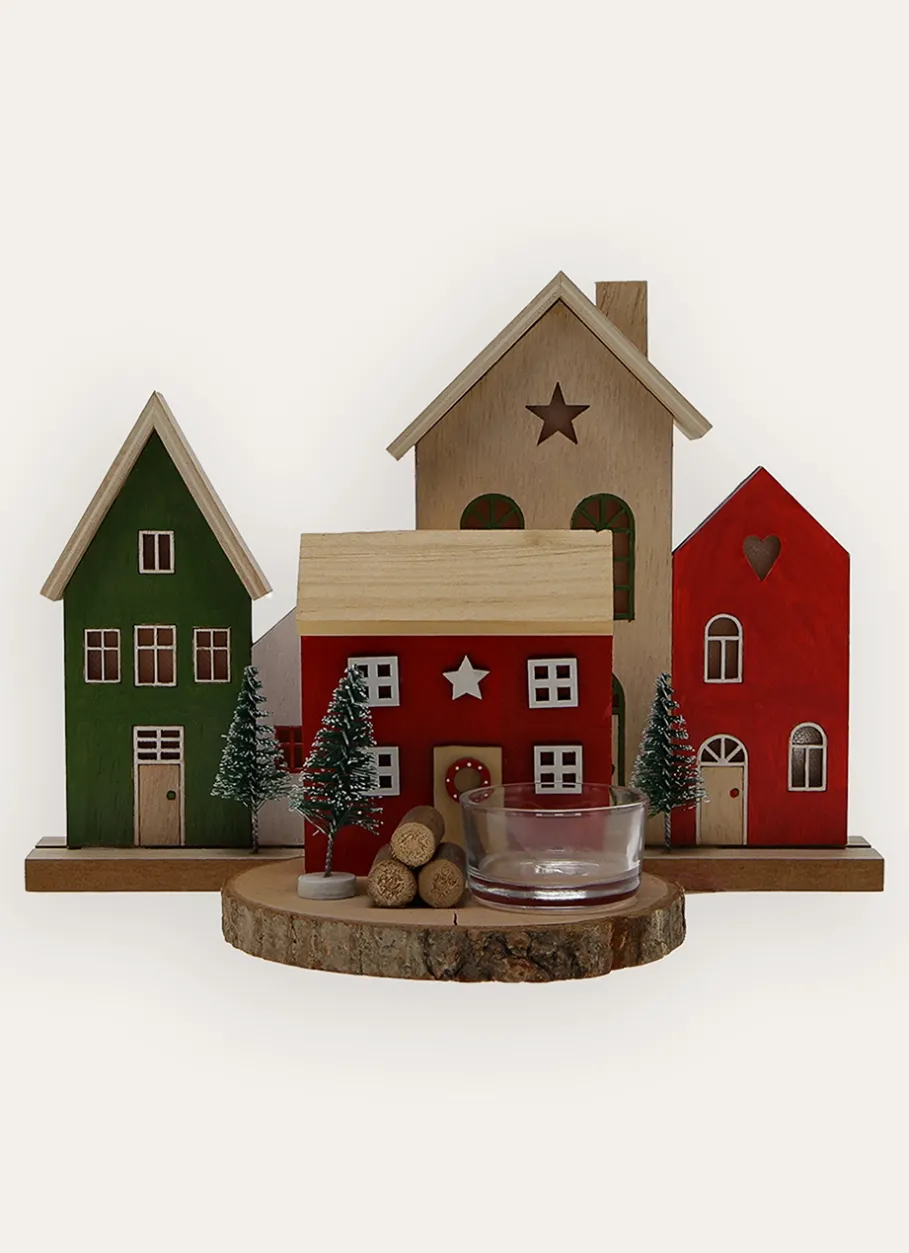 Bouchara Décoration De Noël^BOUGEOIR DE NOËL MAISON DANS LA FORÊT