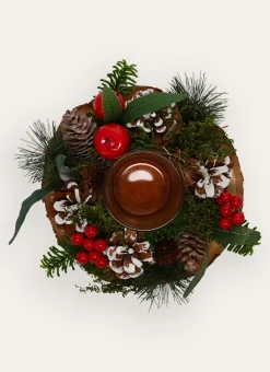 Bouchara Décoration De Noël^BOUGEOIR DE NOËL ROND AVEC BAIES ET POMMES DE PIN