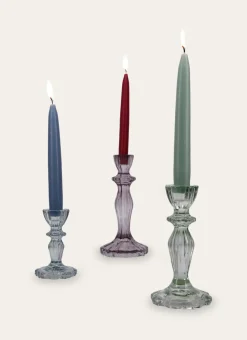 Bouchara Bougeoir, Lanterne^BOUGEOIR EN VERRE TEINTÉ H15,5 CM