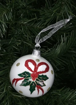 Bouchara Décoration De Noël^BOULE À PAILLETTES NOEUD ET FEUILLE DE HOUX