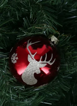 Bouchara Décoration De Noël^BOULE EN VERRE RENNE ET FLOCONS À PAILLETTES