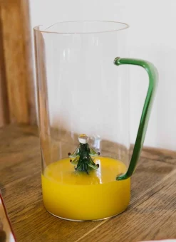 Bouchara Verre, Théière, Carafe^CARAFE DE NOËL AVEC UNE DÉCORATION SAPIN