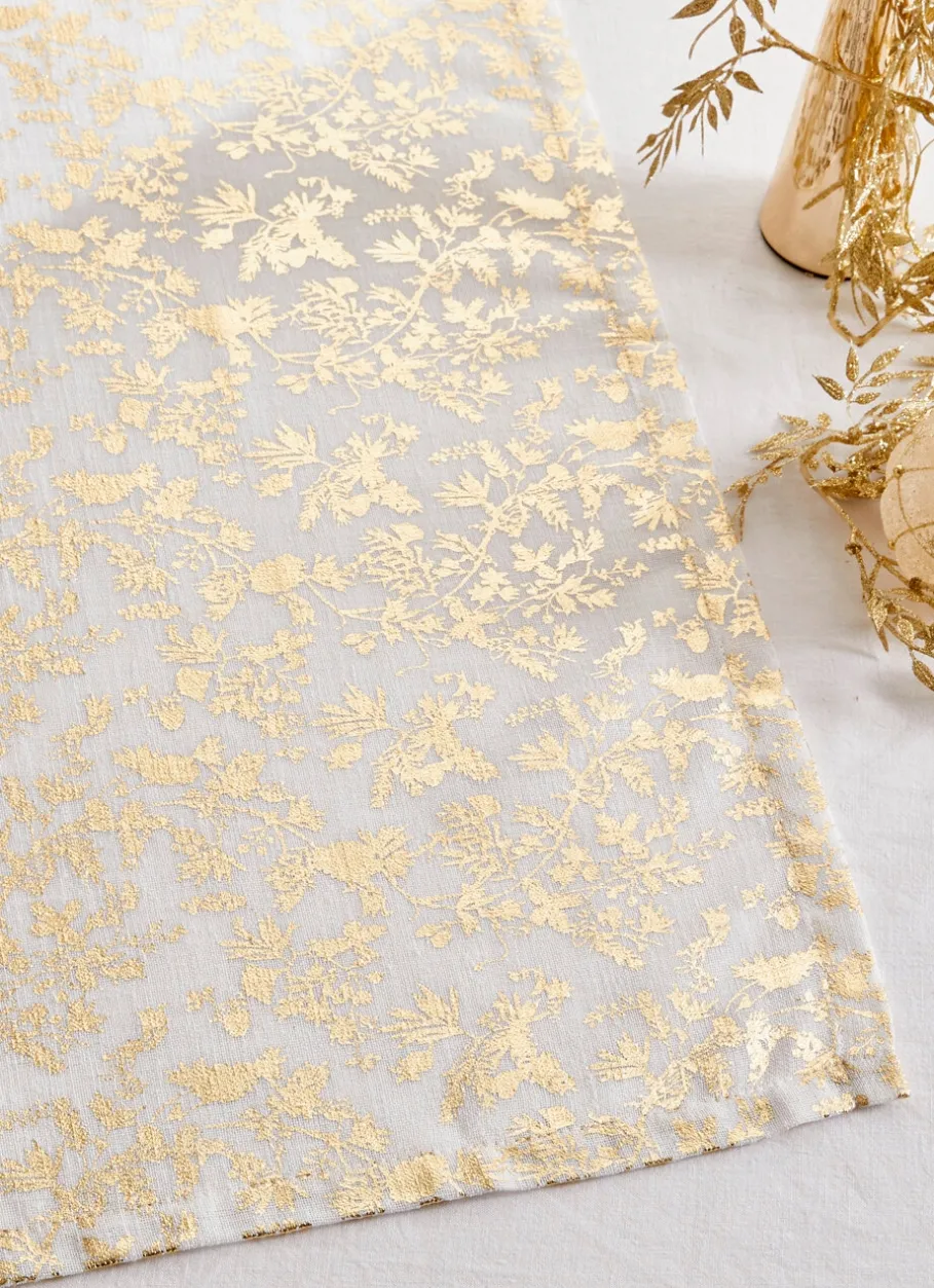 Bouchara Chemin De Table|Table De Noël^CHEMIN DE TABLE IMPRIMÉ FEUILLES DÉES