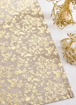 Bouchara Chemin De Table|Table De Noël^CHEMIN DE TABLE IMPRIMÉ FEUILLES DÉES