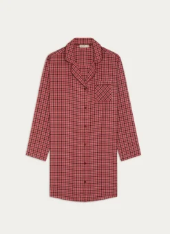 Bouchara Pyjama, Chemise De Nuit^CHEMISE DE NUIT À CARREAUX MANCHES LONGUES