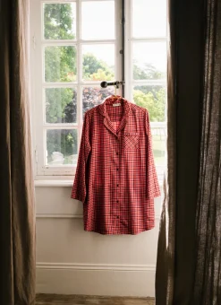 Bouchara Pyjama, Chemise De Nuit^CHEMISE DE NUIT À CARREAUX MANCHES LONGUES