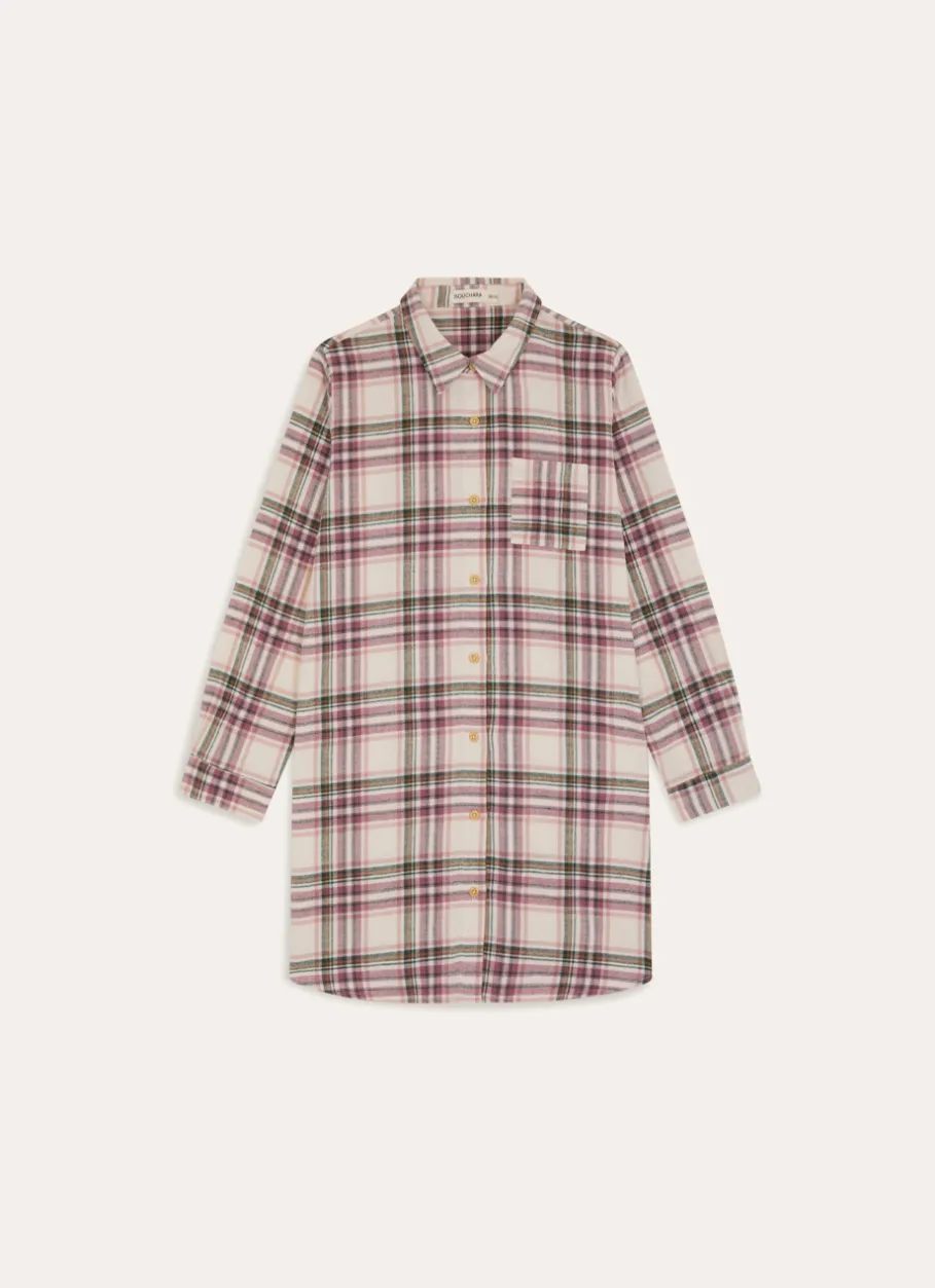 Bouchara Pyjama, Chemise De Nuit^CHEMISE DE NUIT EN COTON FIL TEITNT CAROW