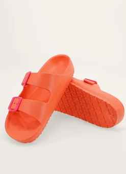 Bouchara Homewear, Accessoire^CLAQUETTES EN PLASTIQUE À DOUBLE BOUCLES