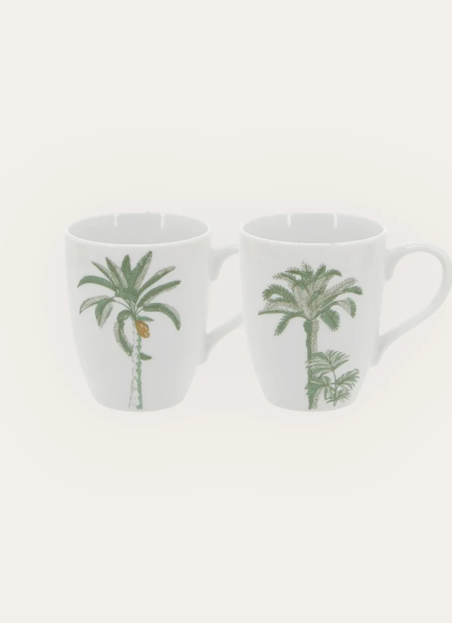 Bouchara Tasse, Bol^COFFRET 2 MUGS MOTIF VÉGÉTAL