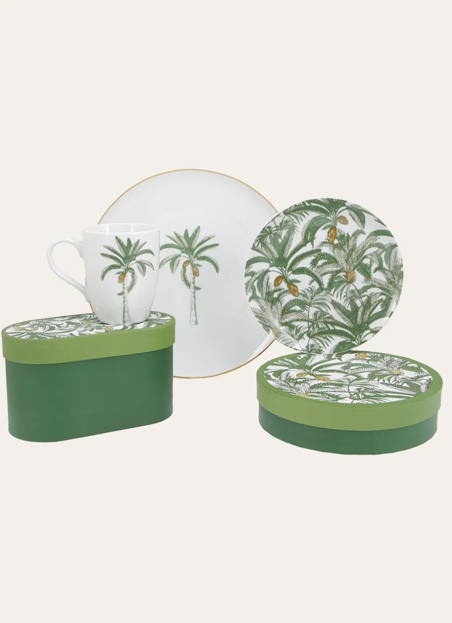 Bouchara Tasse, Bol^COFFRET 2 MUGS MOTIF VÉGÉTAL