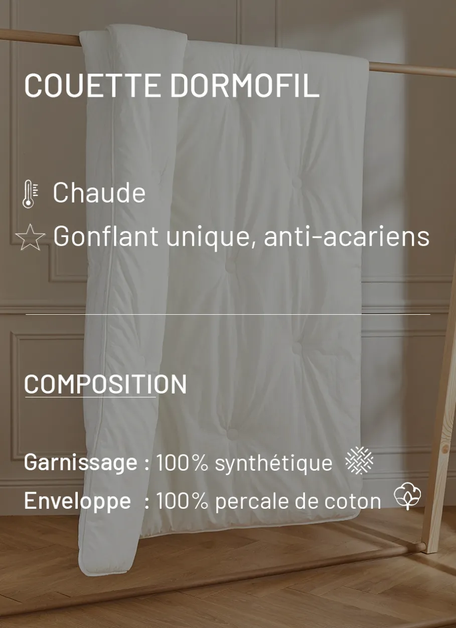 Bouchara Couette, Couverture^COUETTE DORMOFIL TRÈS CHAUDE EN PERCALE DE COTON