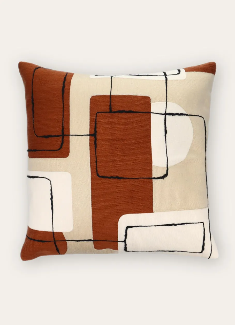 Bouchara Coussin, Coussin De Sol^COUSSIN BRODERIES MOTIFS ABSTRAITS 45X45