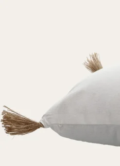 Bouchara Coussin, Coussin De Sol^COUSSIN EN COTON UNI AVEC POMPONS EN JUTE