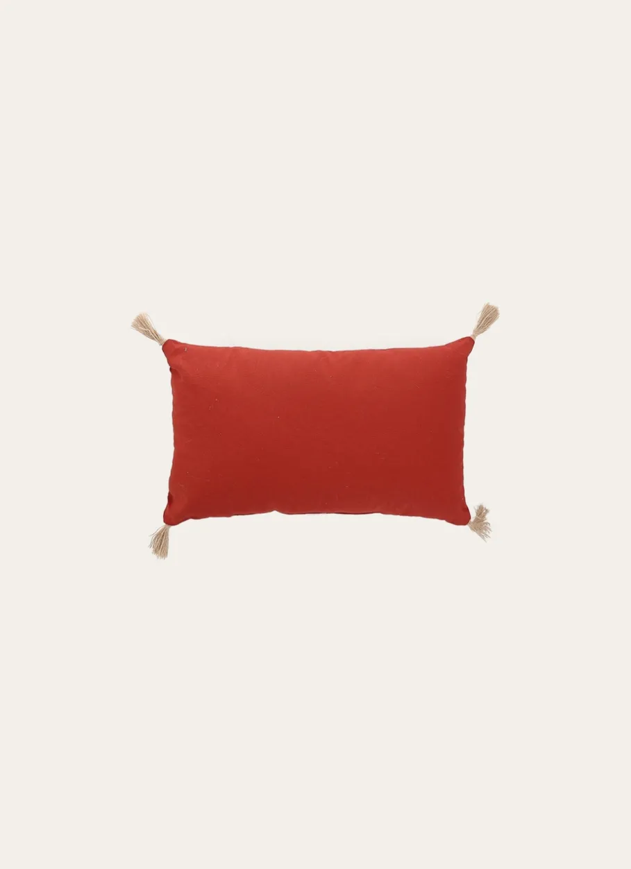 Bouchara Coussin, Coussin De Sol^COUSSIN EN COTON UNI AVEC POMPONS EN JUTE