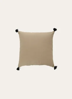 Bouchara Coussin, Coussin De Sol^COUSSIN EN COTON UNI AVEC PETITS POMPONS