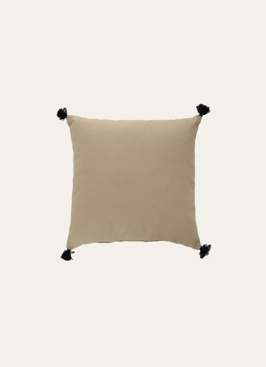 Bouchara Coussin, Coussin De Sol^COUSSIN EN COTON UNI AVEC PETITS POMPONS