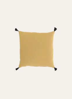 Bouchara Coussin, Coussin De Sol^COUSSIN EN COTON UNI AVEC PETITS POMPONS