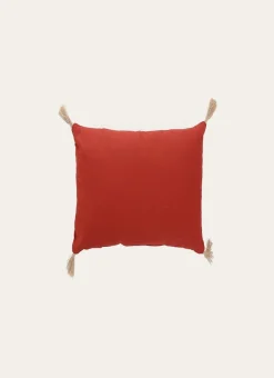 Bouchara Coussin, Coussin De Sol^COUSSIN EN COTON UNI AVEC PETITS POMPONS