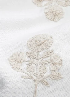 Bouchara Coussin, Coussin De Sol^COUSSIN TEXTURÉ AVEC BRODERIE FLORALE TON SUR TON