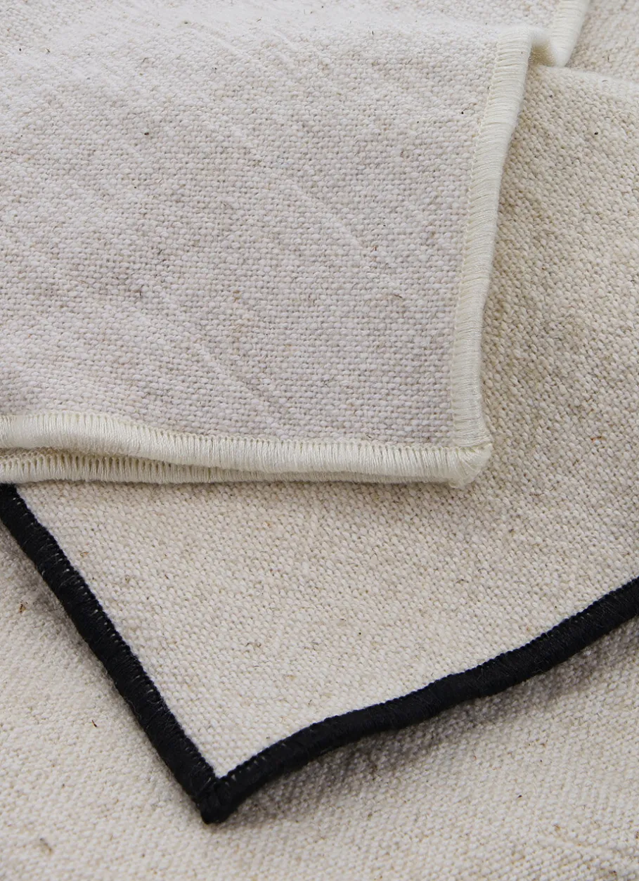 Bouchara Coussin, Coussin De Sol^COUSSIN UNI COTON-LIN AVEC BOURDON CONTRASTÉ