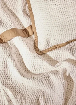 Bouchara Jete De Lit, Edredon|Chambre De Noël^COUVRE-LIT PIQUÉ DE COTON FINITION SATIN DE COTON