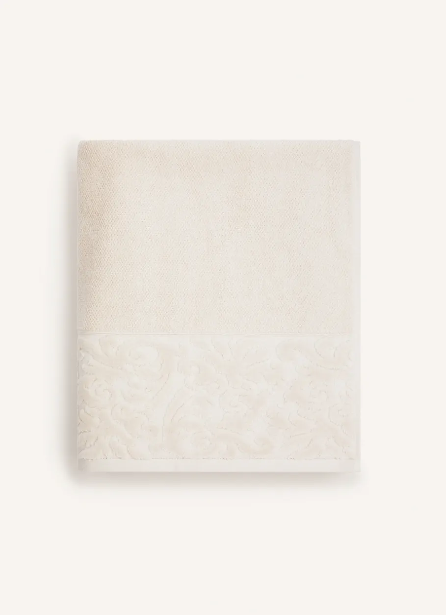 Bouchara Linge De Bain Uni^DRAP DE BAIN EN COTON LITEAU CISELÉ