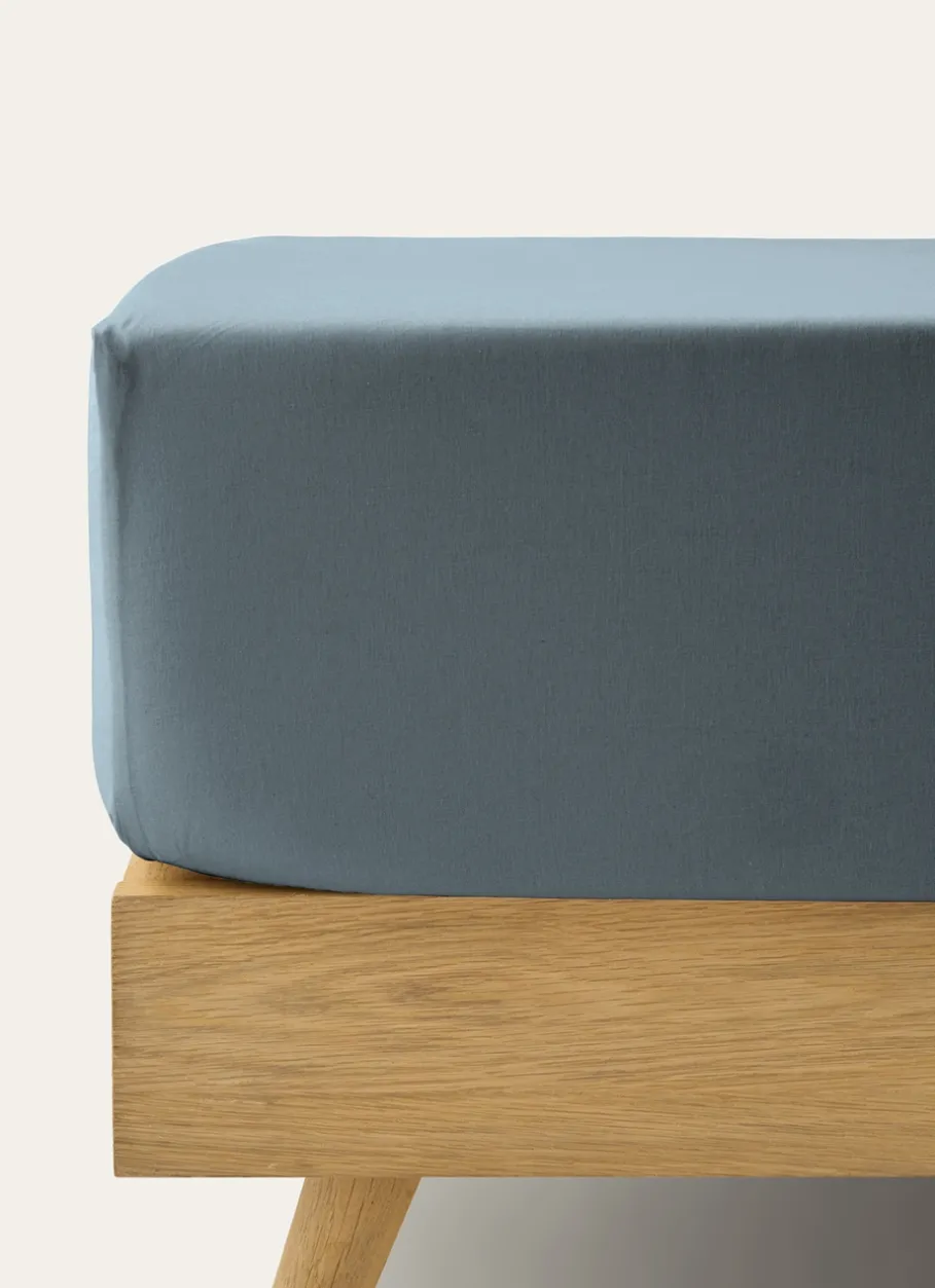 Bouchara Drap Uni^DRAP HOUSSE EN COTON POUR 2 LITS JUMEAUX