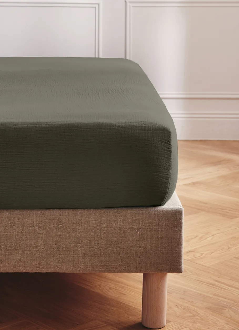 Bouchara Drap Uni^DRAP HOUSSE EN DOUBLE GAZE