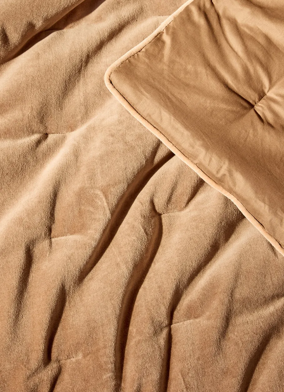 Bouchara Jete De Lit, Edredon|Chambre De Noël^ÉDREDON EN VELOURS GANSÉ D'UN BIAIS CONTRASTÉ