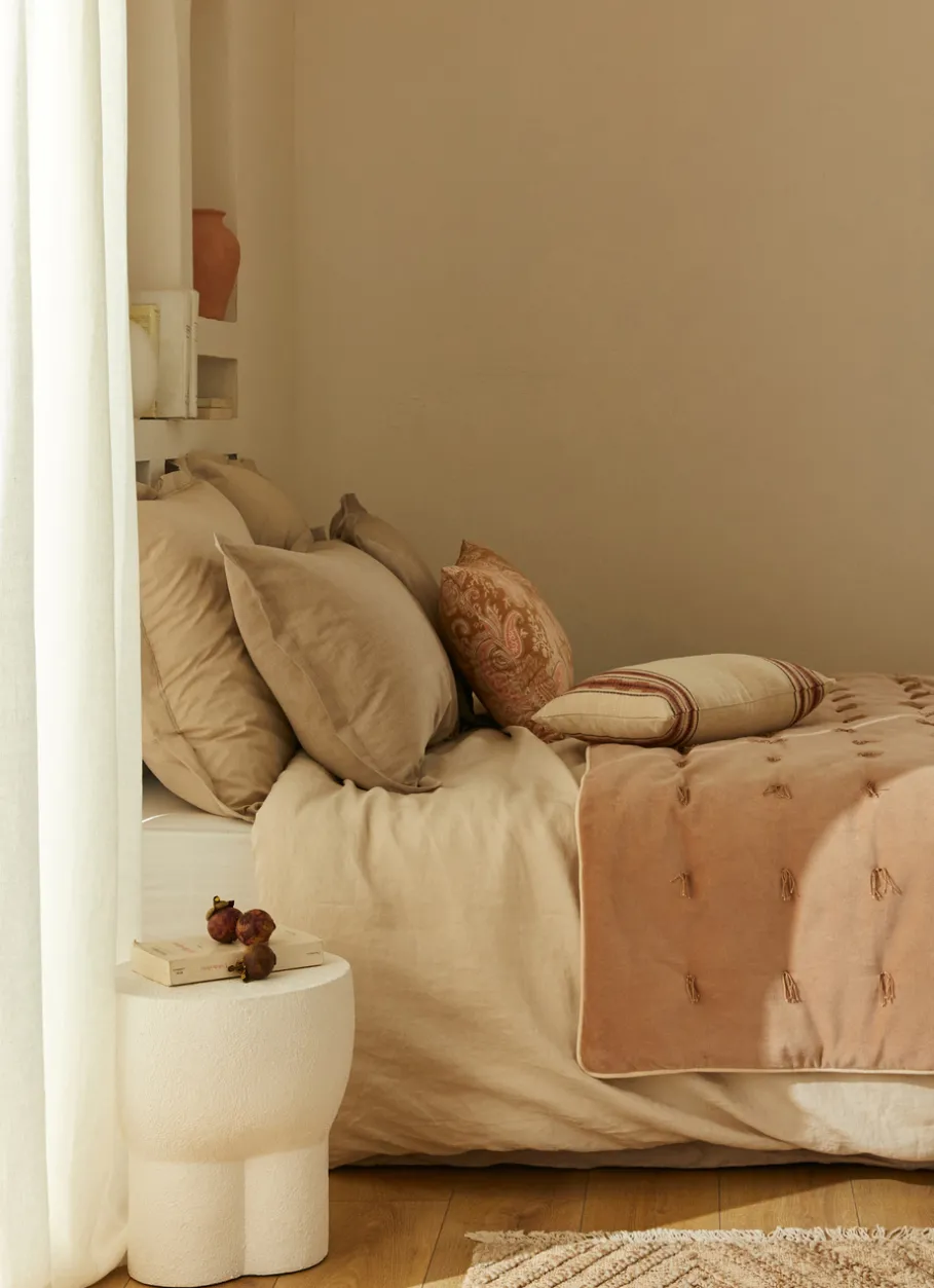 Bouchara Jete De Lit, Edredon|Chambre De Noël^ÉDREDON EN VELOURS GANSÉ D'UN BIAIS CONTRASTÉ