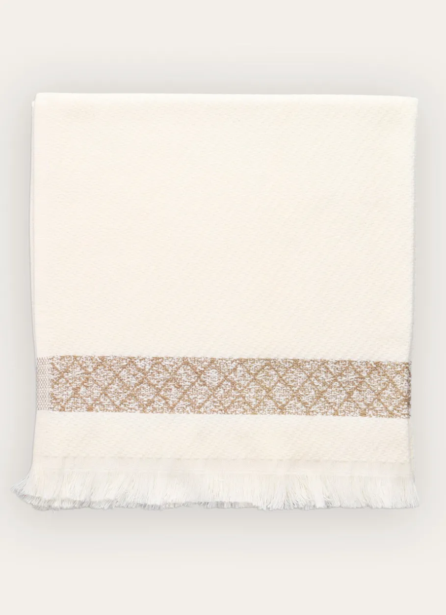 Bouchara Torchon, Essuie-Mains^ESSUIE-MAINS EN COTON ÉPONGE LITEAU ÉLÉGANT
