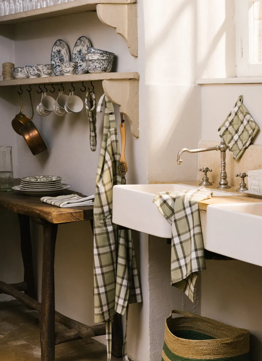 Bouchara Tablier, Manique, Gant^GANT DE CUISINE À CARREAUX