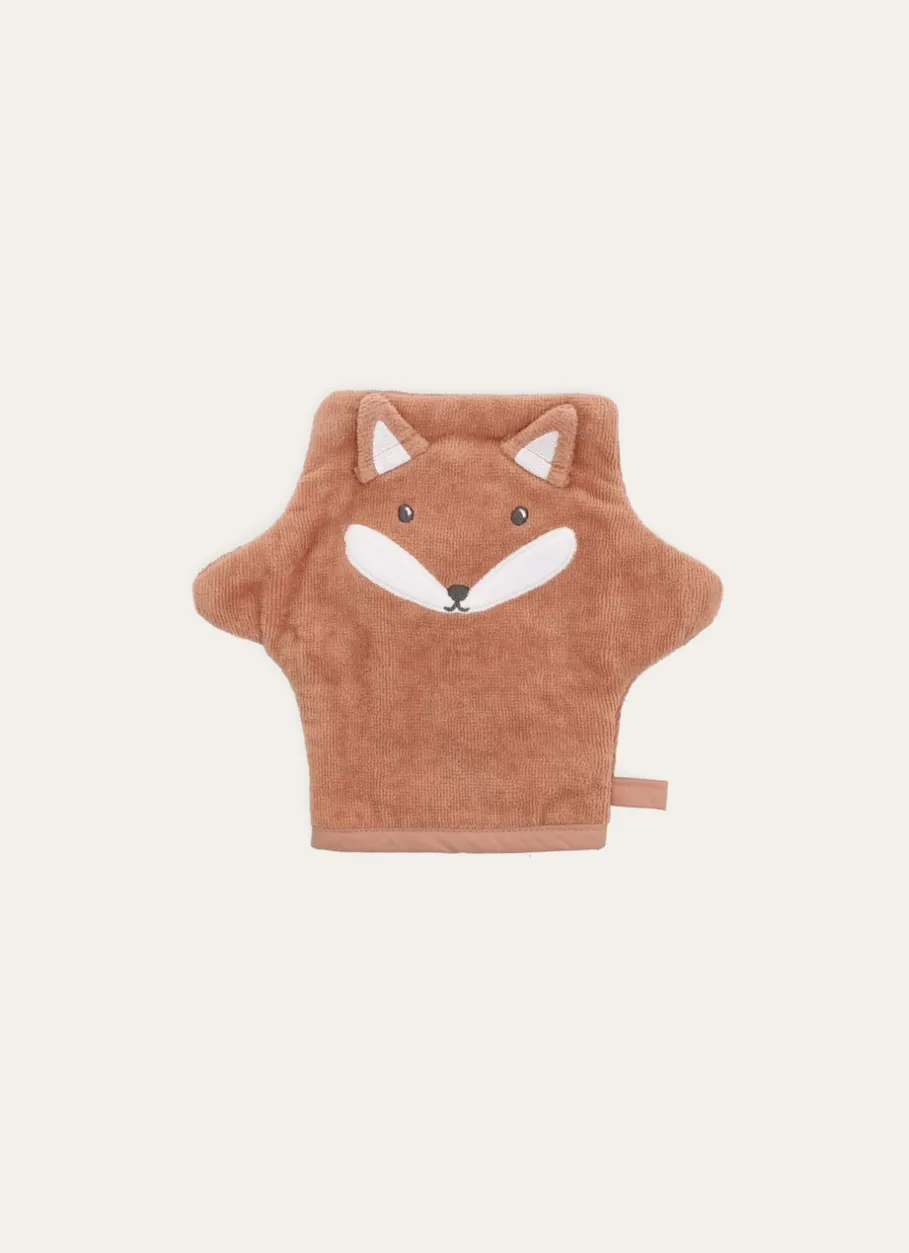 Enfant Bouchara Linge De Bain^GANT DE TOILETTE EN VELOURS ÉPONGE RENARD BRODÉ