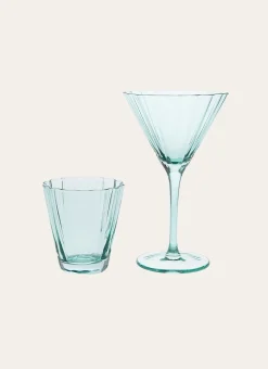 Bouchara Verre, Théière, Carafe|Table De Noël^GOBELET PALME VERT D'EAU