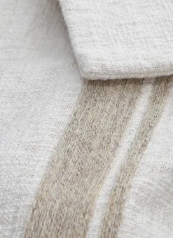 Bouchara Coussin, Coussin De Sol^GRAND COUSSIN TEXTURÉ AVEC BANDE BRODÉE EN JUTE