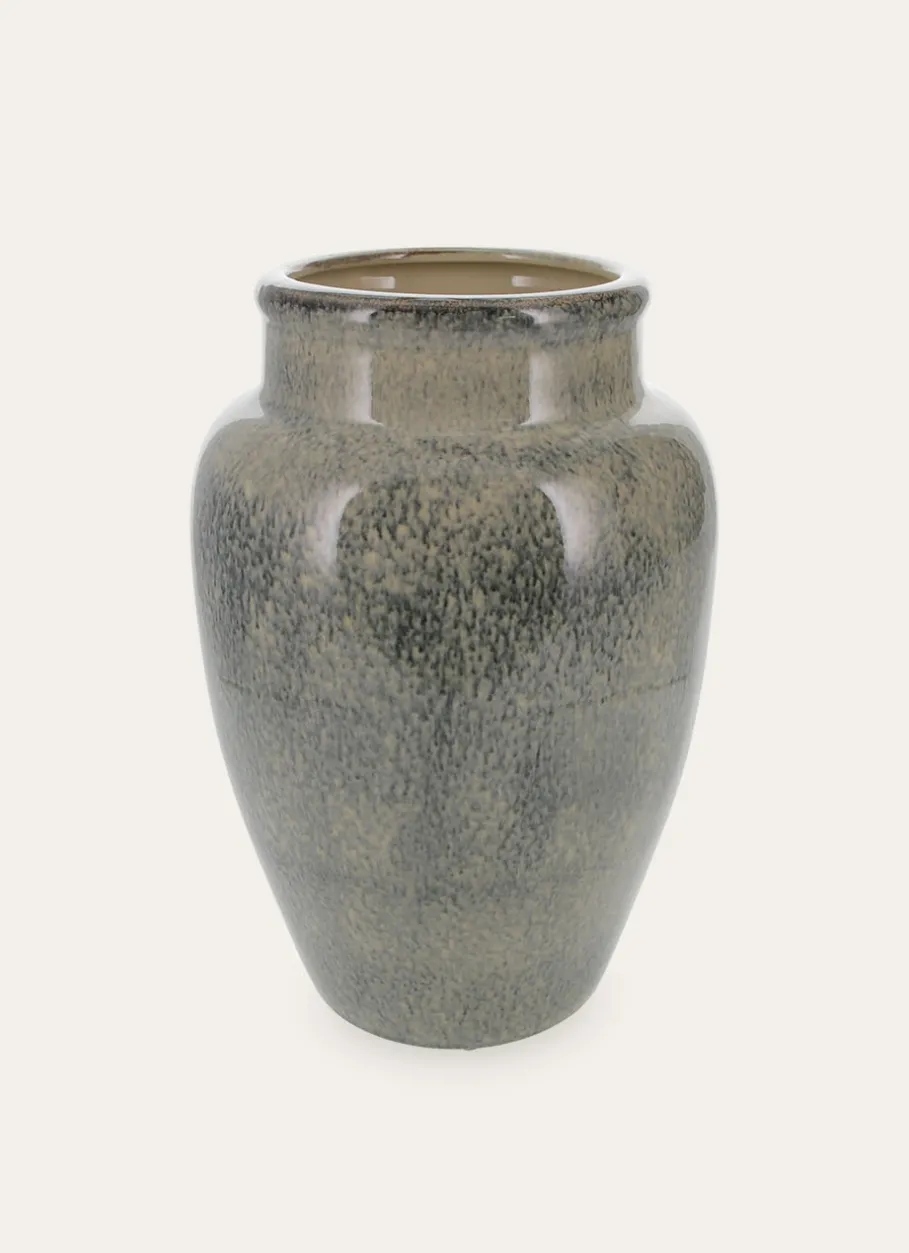 Bouchara Vase, Cache-Pot^GRAND VASE EN CÉRAMIQUE ÉMAILLÉE EFFET TACHETÉ