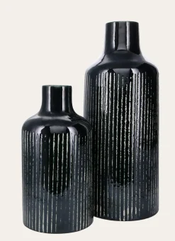 Bouchara Vase, Cache-Pot^GRAND VASE ÉMAILLÉ AVEC LIGNES