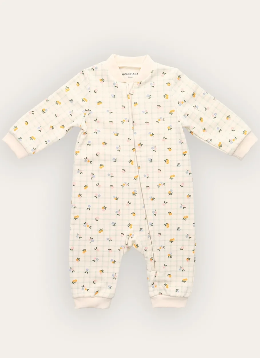 Enfant Bouchara Les Essentiels De Bebe^GRENOUILLÈRE EN MOLLETON IMPRIMÉ FLEURS / CARREAUX