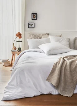 Bouchara Housse De Couette À Motifs|Housse De Couette Unie^HOUSSE DE COUETTE EN COTON LAVÉ