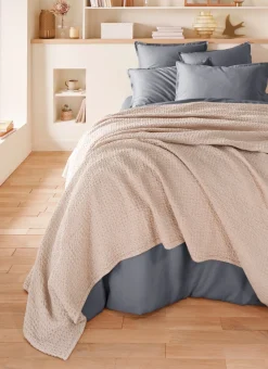 Bouchara Jete De Lit, Edredon^JETÉ DE LIT EN COTON LAVÉ NID D'ABEILLE