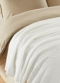 Bouchara Jete De Lit, Edredon^JETÉ DE LIT EN COTON LAVÉ NID D'ABEILLE