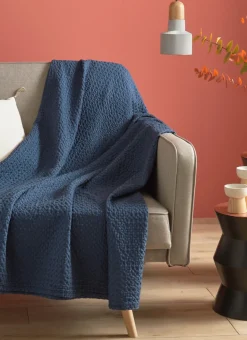 Bouchara Jete De Lit, Edredon^JETÉ DE LIT EN COTON LAVÉ NID D'ABEILLE