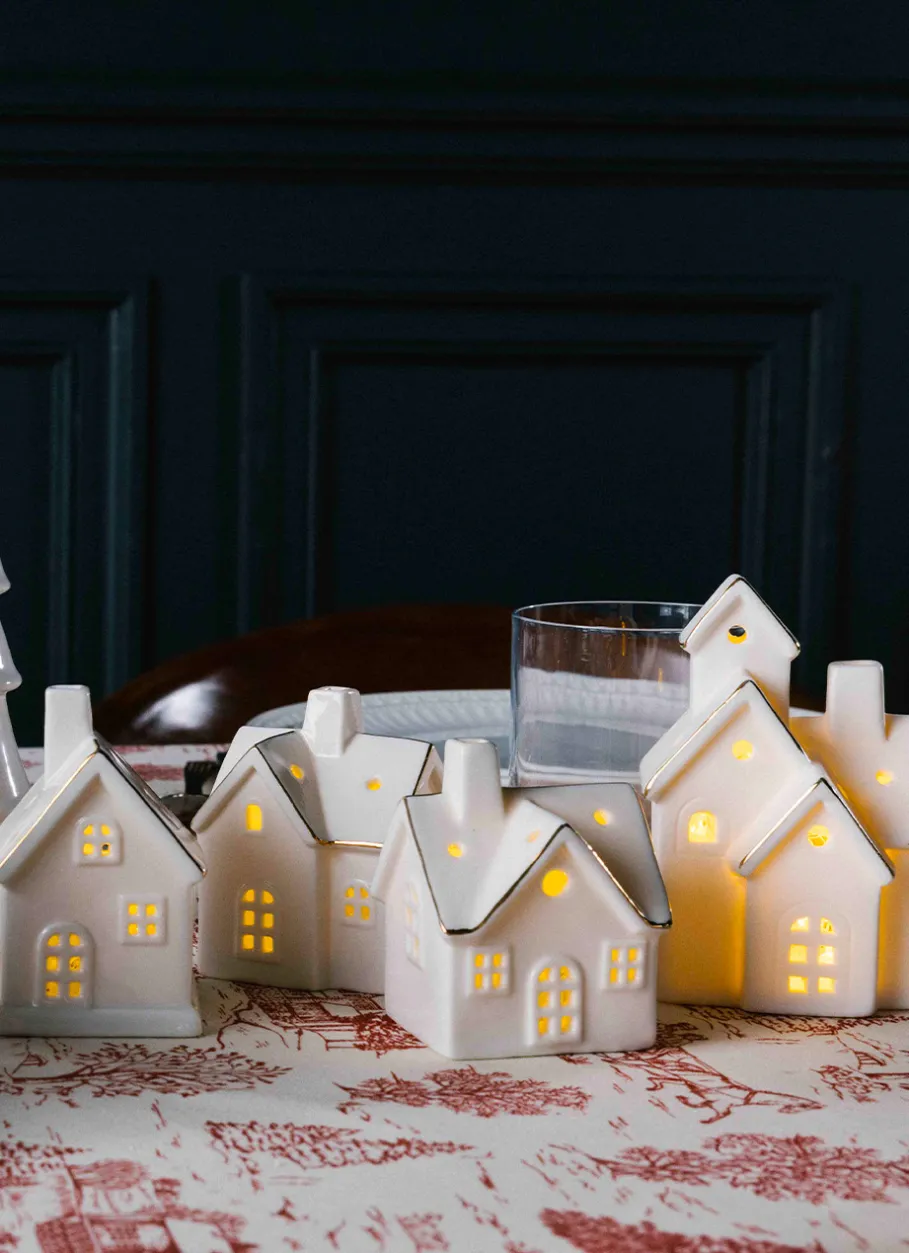 Bouchara Décoration De Noël^LOT DE 3 MAISONS LUMINEUSES EN PORCELAINE