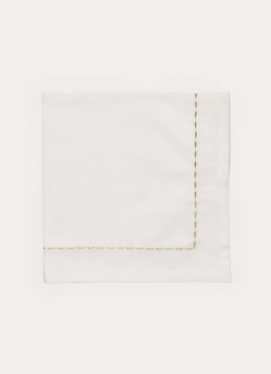Bouchara Serviette De Table^LOT DE 2 SERVIETTES DE TABLE BRODÉES FILS DORÉS