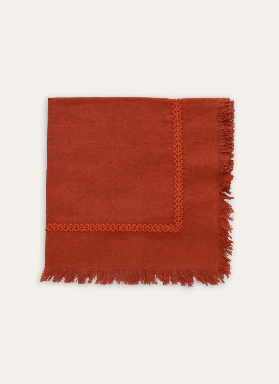 Bouchara Serviette De Table^LOT DE 2 SERVIETTES DE TABLE BRODÉES AVEC FINITION