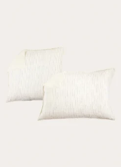 Bouchara Taie À Motifs^LOT DE 2 TAIES D'OREILLER EN LIN & COTON