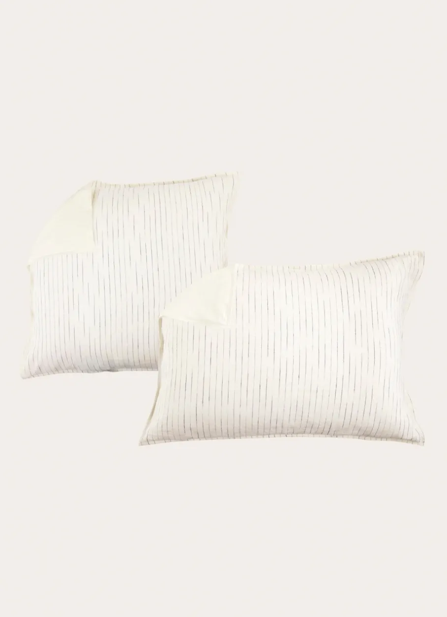 Bouchara Taie À Motifs^LOT DE 2 TAIES D'OREILLER EN LIN & COTON