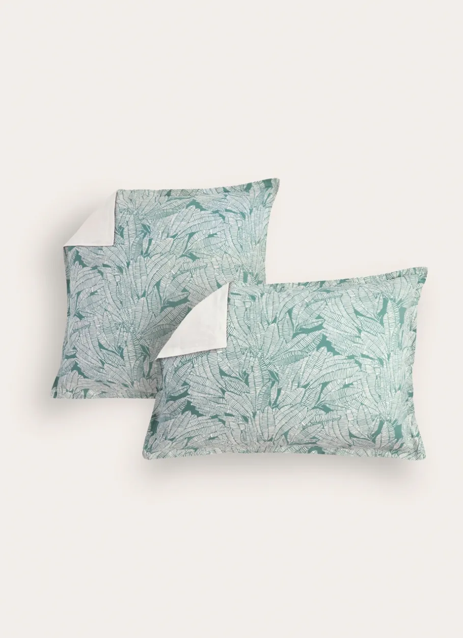 Bouchara Taie À Motifs^LOT DE 2 TAIES IMPRIMÉES FEUILLES EXOTIQUES