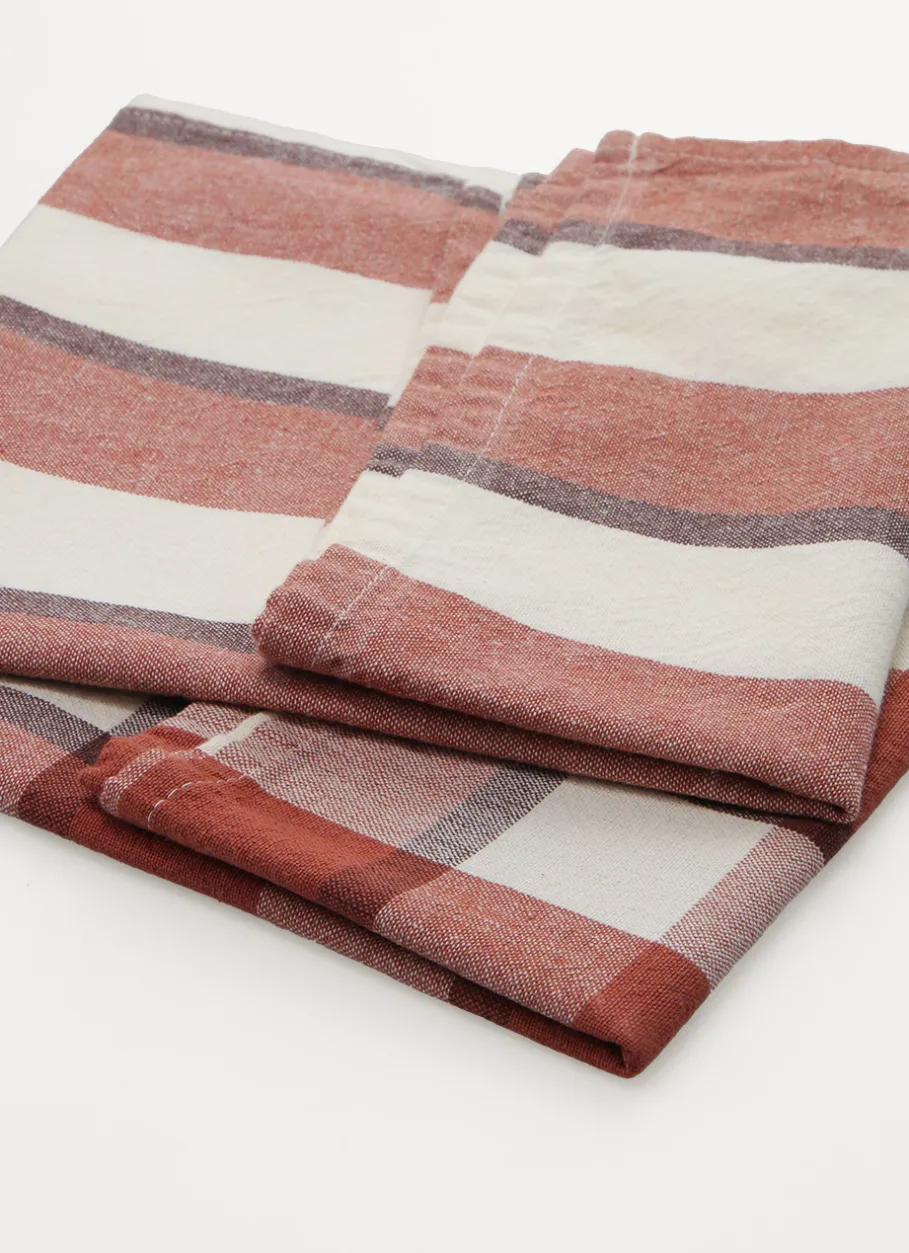 Bouchara Torchon, Essuie-Mains^LOT DE 2 TORCHONS CARREAUX & RAYURES